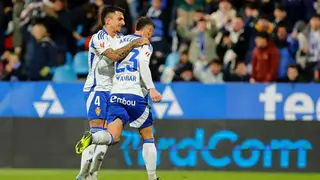 Aketxe anot&oacute; el gol de la victoria para el Real Zaragoza ante el Racing de Ferrol en la ida. Foto: LaLiga