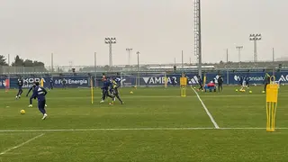 Primer entrenamiento de Miguel &Aacute;ngel Ram&iacute;rez en el Real Zaragoza.