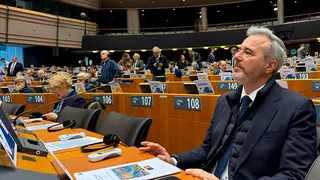 Jorge Azc&oacute;n en el Parlamento Europeo. Foto: DGA