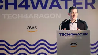El vicepresidente global de centros de datos de AWS, Kevin Miller, este lunes en Zaragoza. Foto: AWS