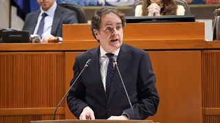 Berm&uacute;dez de Castro, este jueves en el Pleno. Foto: Cortes de Arag&oacute;n