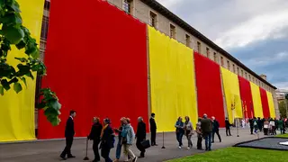 Se colocar&aacute; un cresp&oacute;n en la gran bandera del Pignatelli. Foto: Fabi&aacute;n Sim&oacute;n (DGA)
