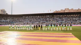 Inicio del duelo aragon&eacute;s entre Real Zaragoza y Huesca. Foto: La Liga.