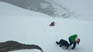 Cuatro senderistas franceses fueron rescatados por el Greim de Bolta&ntilde;a a unos 2.300 de altura en el Pirineo.