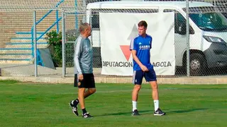 Vigaray, con V&iacute;ctor Fern&aacute;ndez, en su paso por el Real Zaragoza