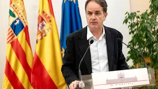 Berm&uacute;dez de Castro, este mi&eacute;rcoles por la noche, en rueda de prensa. Foto: DGA