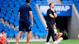 Gabi ha realizado movimientos llamativos en la derrota del Real Zaragoza ante la Real Sociedad B. Foto: LaLiga