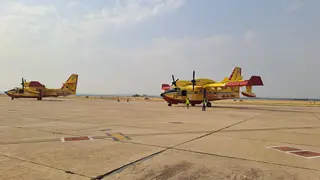 Aviones Canadair provenientes de Italia. (Foto: Ministerio del Interior)