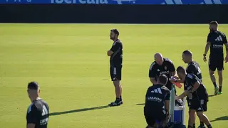 Gabi entrena con un amplio abanico de futbolistas titulares en el Real Zaragoza. Foto: Lorena Torrijo