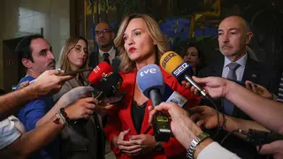 Alegr&iacute;a atiende a los medios. Foto: Pilar &Aacute;lvarez