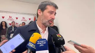 &Aacute;lvaro Sanz este s&aacute;bado ante los medios de comunicaci&oacute;n. Foto: E.P.