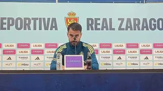 Pablo Insua, que ha puesto voz al vestuario del Real Zaragoza este mi&eacute;rcoles. Foto: M.G.