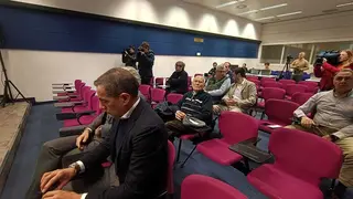 El consejero del Real Zaragoza Mariano Aguilar, presente en la Junta. Foto: M.G.