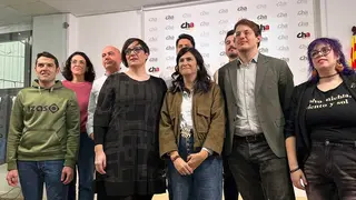 La secretaria general de CHA, Isabel Lasobras, ha comparecido este viernes desde la sede de Chunta este viernes. Foto: E.P.