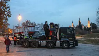 El material de la noria ya ha llegado y pronto comenzar&aacute; a montarse. Foto: Pilar &Aacute;lvarez