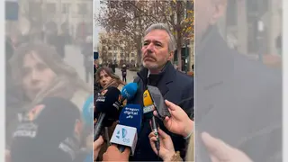 Jorge Azc&oacute;n esta ma&ntilde;ana en la bas&iacute;lica de Santa Engracia.