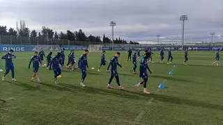 El Real Zaragoza trabaja este mi&eacute;rcoles en la Ciudad Deportiva con nuevas caras. Foto: M.G.