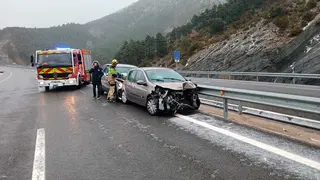 En el accidente se han visto implicados siete turismos cerca del t&uacute;nel de Arguis de la A-23 (Huesca). Foto: Ayuntamiento Huesca
