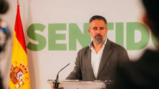 Santiago Abascal, presidente de Vox, este lunes en Gredos. Foto: Vox