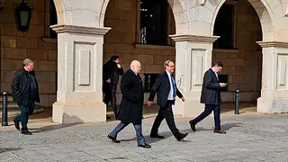 El due&ntilde;o de Forestalia, Fernando Samper, la semana pasada en los juzgados de Teruel donde declar&oacute; como testigo en otra causa. Foto: Teruel Existe