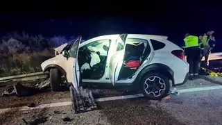 El accidente mortal se produjo el pasado 30 de enero en la N-211 a la altura de Maella (Zaragoza). Foto: Guardia Civil