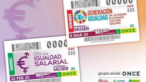 Dos cupones bajo el lema #iguales y #generaci&oacute;nigualdad que apoyan el futuro igualitario y los derechos de las mujeres