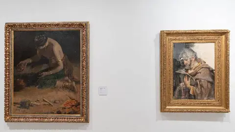 A la izquierda "Odalisca" y a la derecha "Penitente", las dos obras incorporadas del pintor zaragozano Francisco Pradilla. Foto: Laura Trives