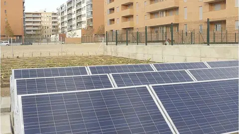 paneles solares en una parcela