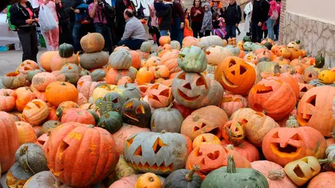 Calabazas en una plaza de Trasmoz