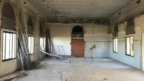 Zona en obras de la Casa de Amparo