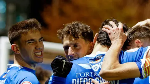 Celebraci&oacute;n de un gol del Utebo 