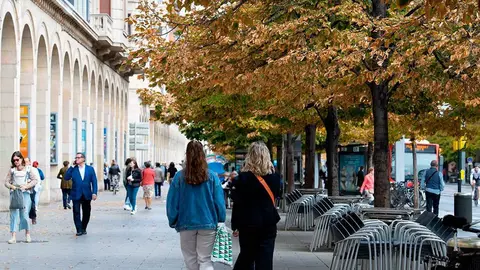 Gente paseando por Zaragoza