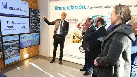 El presidente de Arag&oacute;n, Javier Lamb&aacute;n, y la consejera de Econom&iacute;a, Planificaci&oacute;n y Empleo, Marta Gast&oacute;n, han visitado la planta de HMY Yudigar de Cari&ntilde;ena