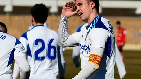 Borge celebra el empate ante el Teruel