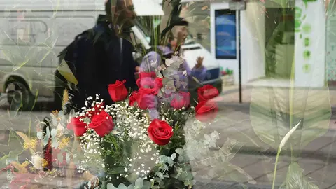 Ramo de flores en una florister&iacute;a de Zaragoza