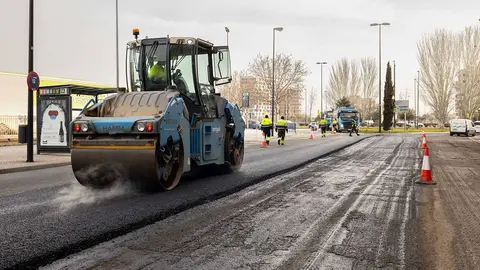 Obras de asfaltado en Zaragoza