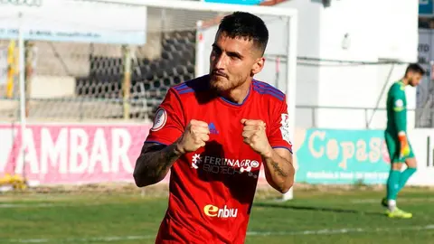 Celebraci&oacute;n del gol de la victoria del Teruel