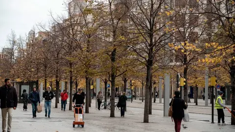 Gente en el centro de Zaragoza