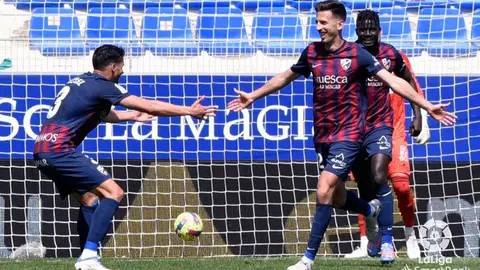 Juan Carlos anot&oacute; su doblete en el descuento de la primera mitad. Foto: LaLiga