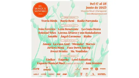  
El Bosque Sonoro arranca este s&aacute;bado 17 de junio con una fiesta gratuita en la plaza de Mozota.