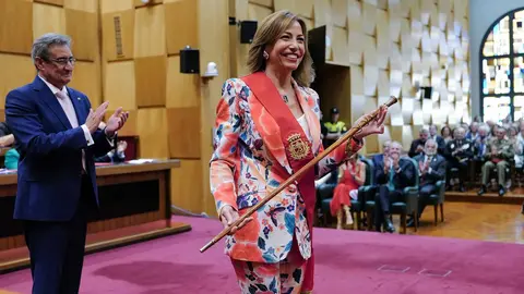 Natalia Chueca en el momento de ser investida alcaldesa de Zaragoza