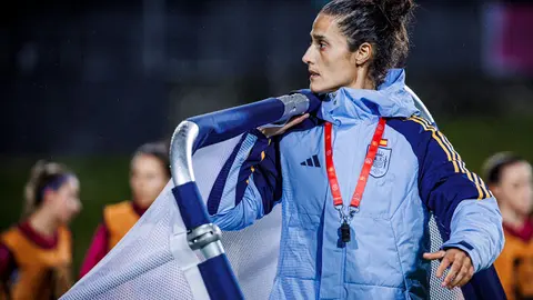 Montse Tom&eacute;, durante un entrenamiento en el Mundial 