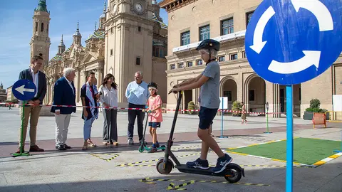 Los m&aacute;s peque&ntilde;os han mostrado sus habilidades en el circuito de la plaza del Pilar