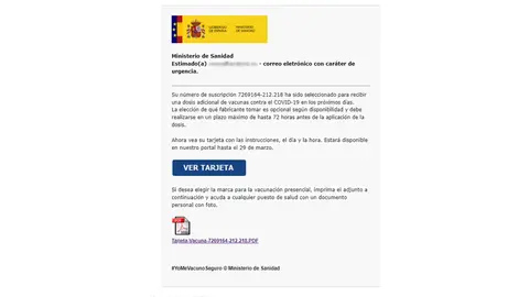 Imagen correo fraude