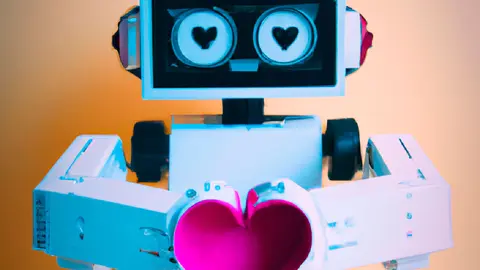 robot con corazones en los ojos