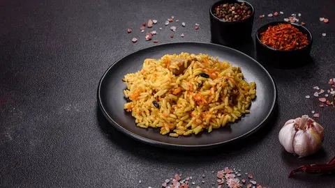 Un plato elaborado de arroz