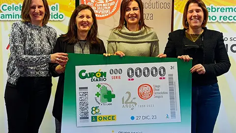 El cup&oacute;n de la ONCE del mi&eacute;rcoles 27 de diciembre ir&aacute; dedicado al 125 aniversario del Colegio Oficial de Farmac&eacute;uticos de Zaragoza.