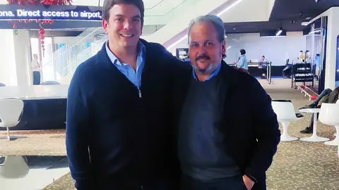 Alberto J. Schuhmacher, investigador ARAID y jefe del Grupo de Oncolog&iacute;a Molecular del Instituto de Investigaci&oacute;n Sanitaria Arag&oacute;n, y  M&agrave;rius Soler, fundador y presidente de Asociaci&oacute;n INVI