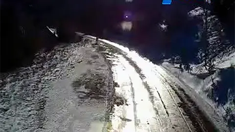 Una de las carreteras donde es obligatorio circular con cadenas es la A-136 en Sallent de G&aacute;llego
