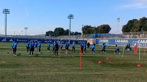 Entrenamiento del Real Zaragoza en la Ciudad Deportiva 